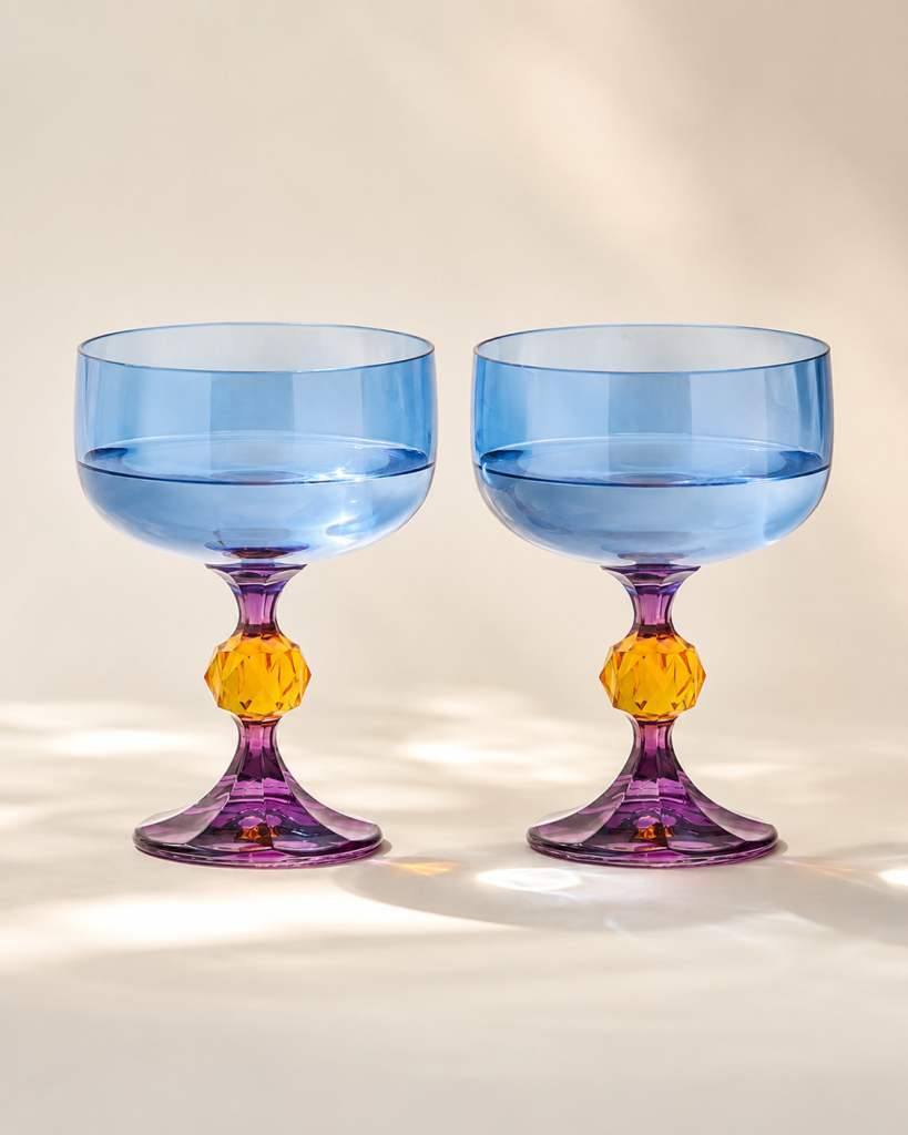 Kulörta Paradise cocktailglas i kristall 🍸